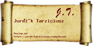 Jurák Tarziciusz névjegykártya